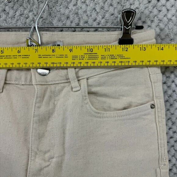 Zara Jeans Women 4 Cream Light Wash High Rise Straight Leg Cropped Denim Stretch - Picture 14 of 15